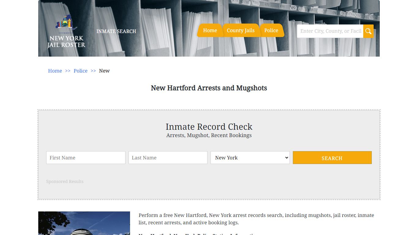 New Hartford Arrests and Warrants | Jail Roster Search